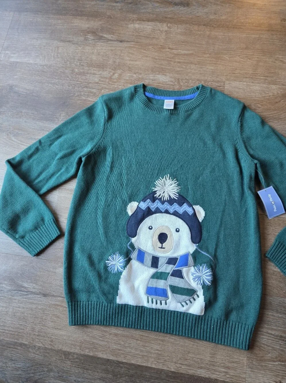 NWT Gymboree Boys Dark Green Polar Bear Sweater Winter Christmas Sweater size 12